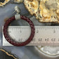 Carolyn Pollack Sterling Silver Maroon Braided Leather Hoop Earrings For Women