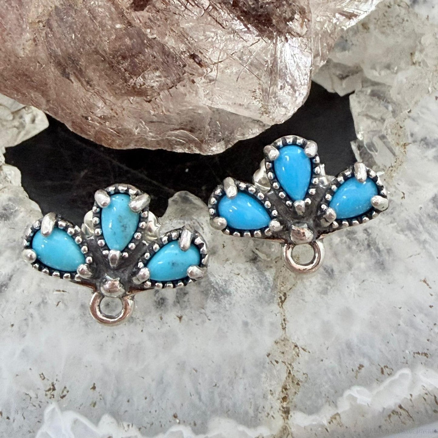 Carolyn Pollack Sterling Silver Teardrop Turquoise Stud Earrings For Women