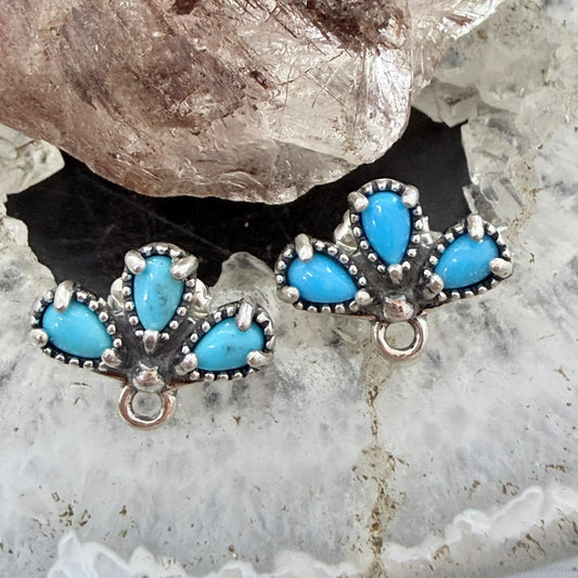 Carolyn Pollack Sterling Silver Teardrop Turquoise Stud Earrings For Women