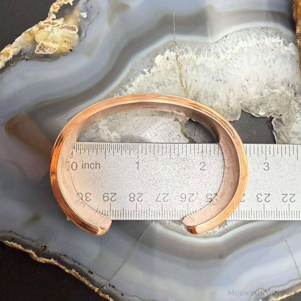 Wylie Secatero Navajo Sterling Silver & Copper Stamped Bracelet For Women #4