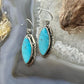 Native American Sterling Silver Marquise Turquoise Dangle Earrings For Women