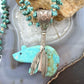 Vintage Native American 2 Strand Kingman Turquoise w/Fetish Bear Necklace