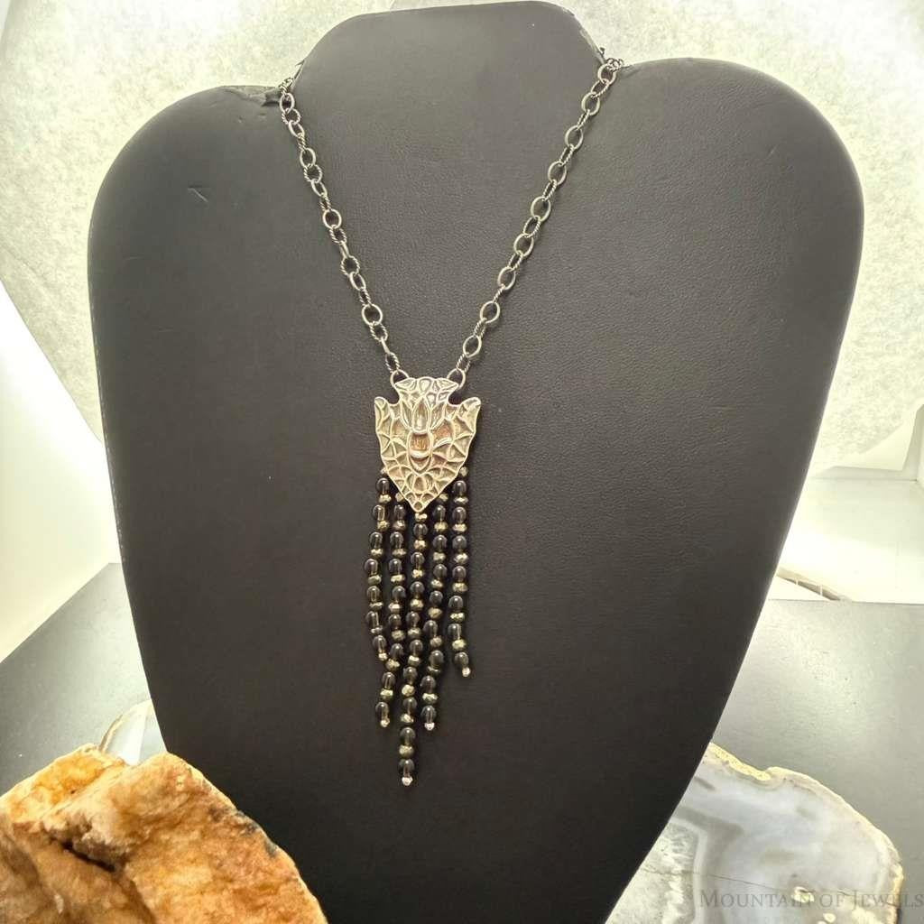 Carolyn Pollack Sterling Silver Arrowhead & Smoky Quartz 16" Necklace For Women