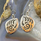 Brad Panteah Sterling Silver Overlay Bear Claw w/Circle of Life Dangle Earrings