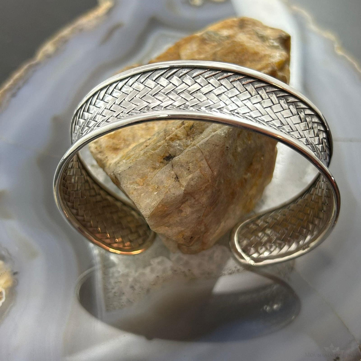 Sterling Silver Woven Flexible & Adjutable Decorated Fashion Bracelet For Women #1