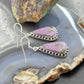 Sterling Silver Southwestern Style Teardrop Stichtite Dangle Earrings For Women