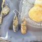 Sterling Silver Teardrop Maligano Jasper Slab Dangle Earrings For Women #502
