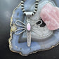 Delbert Secatero Sterling Silver Oval Pink Conch Dragonfly Pendant For Women