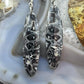 Sterling Silver Elongated Oval Palm Root Eye Slab Dangle Earrings For Women #238