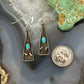 Vintage Silver Native American Turquoise Triangle Dangle Earrings For Women