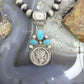 Genuine 1937 90% Silver Mercury Dime Coin Mohave Turquoise Unisex Pendant