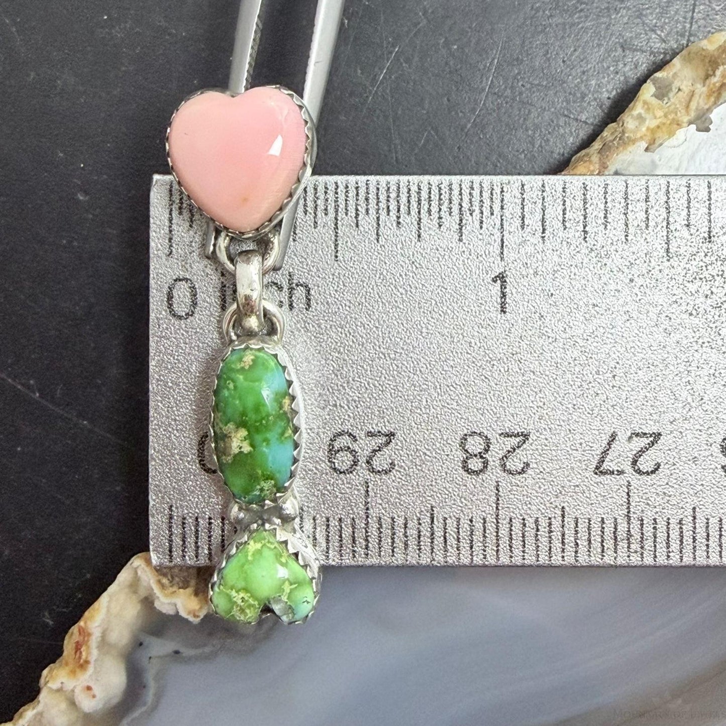 Sterling Silver Southwestern Style Sonora Gold Turquoise & Pink Conch Dangle Earrings For Women