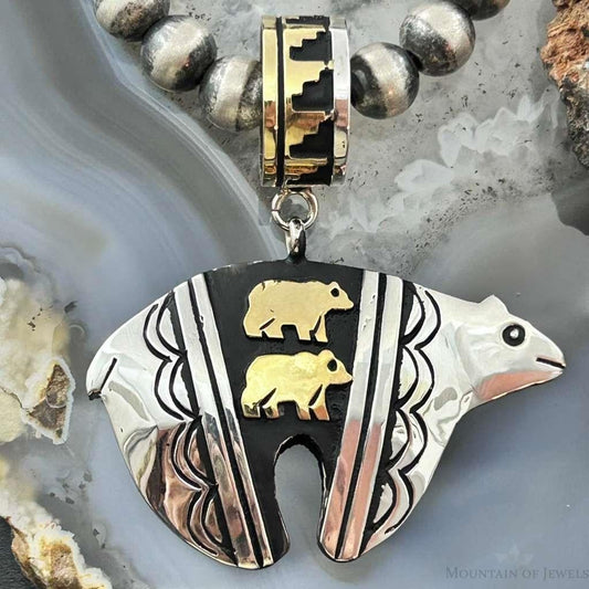 Tommy & Rosita Singer Sterling Silver & GF Overlay Unisex Bear Pendant