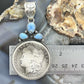 Genuine 1896 90% Morgan Silver Dollar Coin Golden Hill Turquoise Unisex Pendant