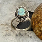Sterling Silver Southwestern Style Natural Golden Hill Turquoise Adjustable Ring For Women