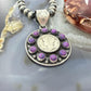 Genuine 1942 90% Silver Mercury Dime Coin w/Purple Dahlia Decorated Unisex Pendant