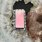 Native American Sterling Silver Rectangle Pink Conch Bar Ring Size 7 For Women