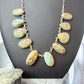 Sterling Silver Southwestern Style Boulder Ribbon Turquoise 18" Necklace For Women