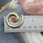Vintage Native American Sterling Silver SandCast "Circle of Life" w/Coral Brooch