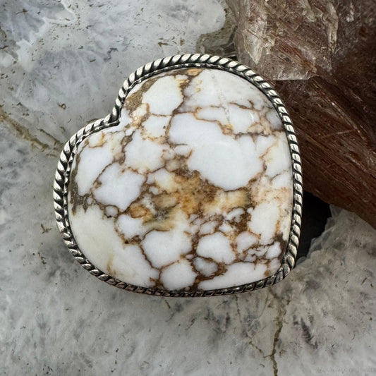 Sterling Silver Southwestern Style Wild Horse Heart Shape Ring Size 6 For Women