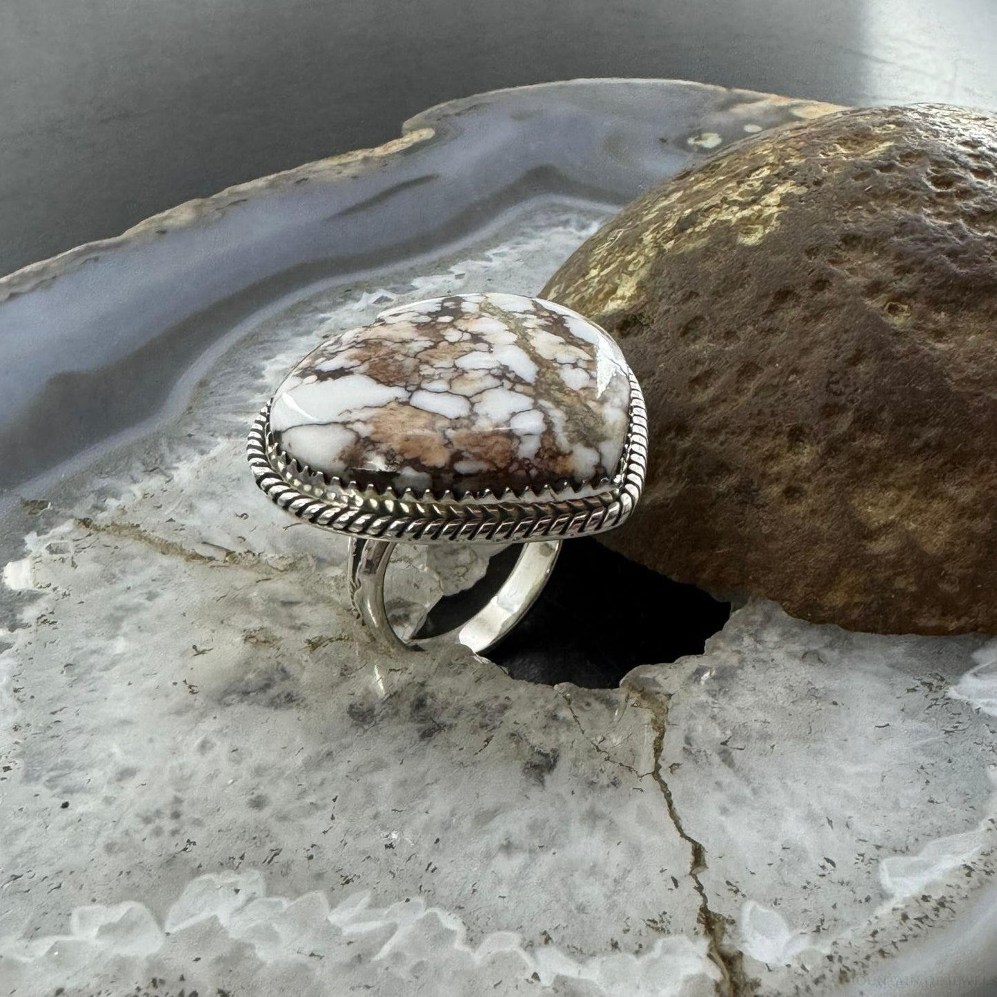 Sterling Silver Southwestern Style Wild Horse Heart Shape Ring Size 7 For Women