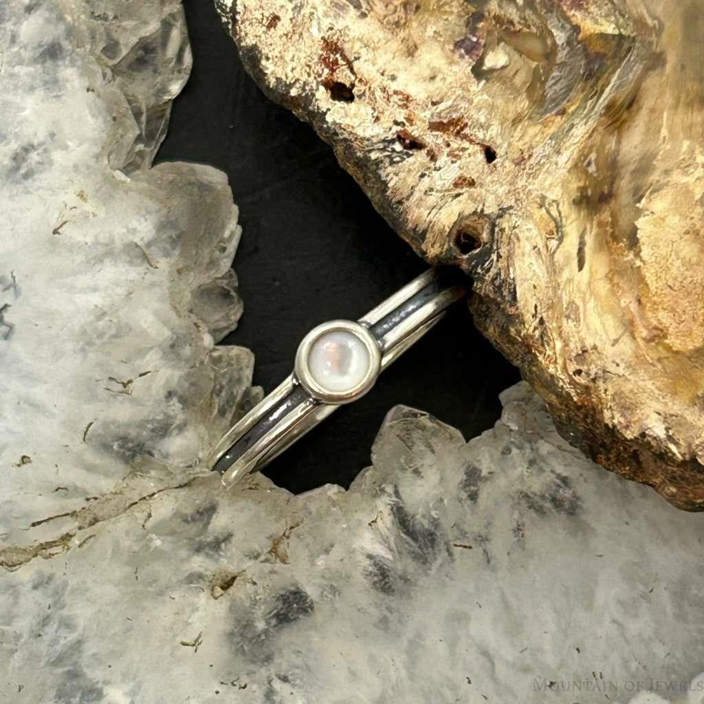 Carolyn Pollack Sterling Silver Rounded Moonstone Slim Ring For Women