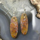 Sterling Silver Oval Plum Moss Agate Slab Dangle Earrings For Women #517