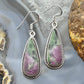 Sterling Silver Southwestern Style Teardrop Ruby Zoisite Dangle Earrings For Women