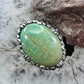 Carolyn Pollack Sterling Silver Oval Green Turquoise Decorated Ring Size 8 For Women