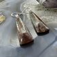 Sterling Silver Elongated Triangle Red Marcasite Slab Dangle Earrings For Women #208