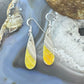 Sterling Silver Teardrop Bumblebee Jasper Slab Dangle Earrings For Women #175