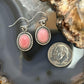 Sterling Silver Southwestern Style Oval Pink Conch Dangle Earrings For Women