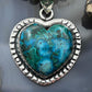 Sterling Silver Southwestern Style Azurite Malachite Heart Pendant For Women #2
