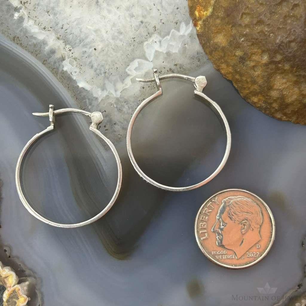 Sterling Silver Fashion Diamond Cut Hoop Earrings For Women