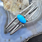 Signed Vintage Native American Sterling Silver Turquoise Split Shank Bracelet For Women