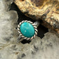 Carolyn Pollack Sterling Silver Oval Turquoise Decorated Ring Size 7.75 For Women