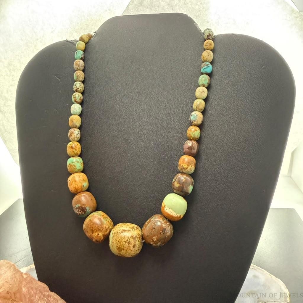 Desert Rose Trading Sterling Silver Graduated Turquoise Beads Necklace For Women