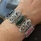 Carolyn Pollack Sterling Silver Multi-Stone Link Fold-Over Bracelet For Women