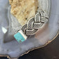 Sterling Silver Woven Rope With Square Turquoise Fashion Bracelet For Women