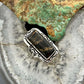 Native American Sterling Silver Rectangle Black Jack Bar Ring Size 6.75 For Women