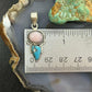 Sterling Silver Southwestern Style Pink Conch & Turquoise Pendant For Women