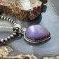 Sterling Silver Southwestern Style Charoite Heart Pendant For Women #1