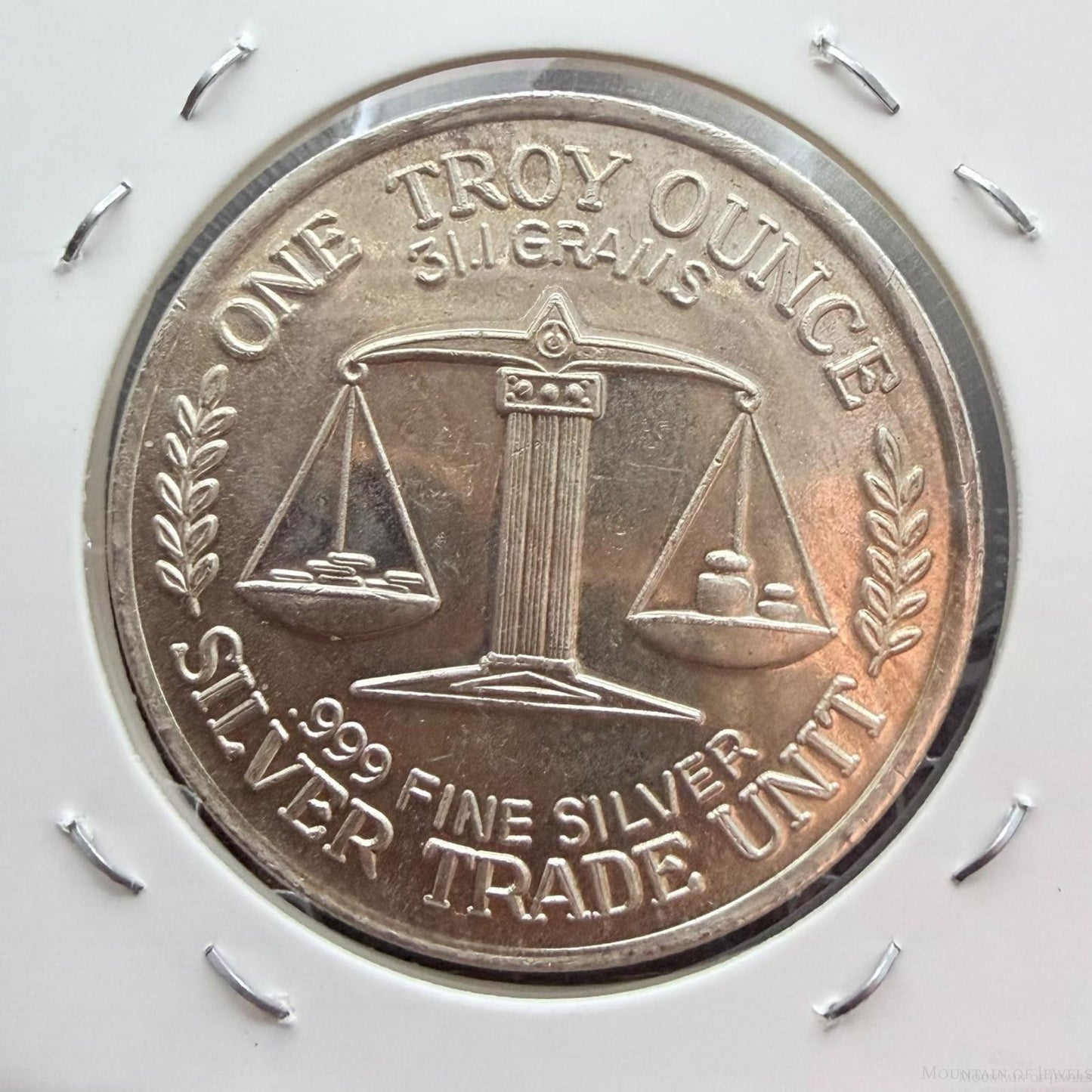 1.0 Troy Ounce .999 Pure Silver Morgan Design Round Silver Trade Unit #61226-5LX