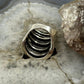 Sterling Silver Stripes Stacked Dome Modern Ring For Women, Taxco Mexico
