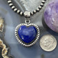 Sterling Silver Southwestern Style Lapis Heart Decorated Pendant For Women