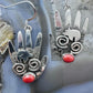 Alex Sanchez Sterling Silver Ancestors Hand Petroglyph w/Coral Dangle Earrings For Women #1