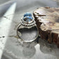 Sterling Silver Southwestern Style Teardrop Double Golden Hill Turquoise Ring Size 8 For Women