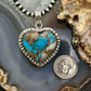 Sterling Southwestern Style Turquoise Spiny Oyster Heart Pendant For Women #1