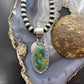 Sterling Silver Southwestern Style Elongated Chrysocolla Decorated Pendant For Women