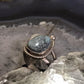 Vintage Native American Sterling Silver Teardrop Matrixed Turquoise Ring Size 6.5 For Women